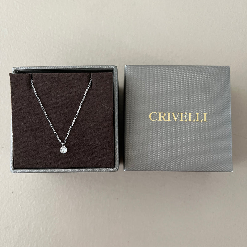 CRIVELLI Weissgold Colllier mit Diamant Anhänger